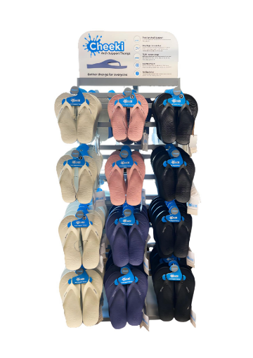 Picture of CHEEKI ARCH SUPPORT THONGS PROMOTION - THONG STAND AND 37 PAIRS